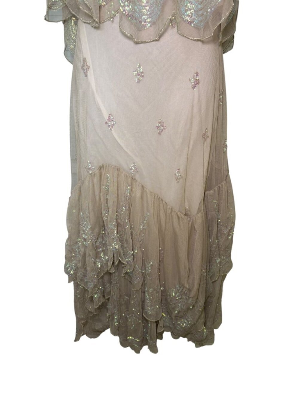Free People Ciara Shimmer Sequin Sheer Midi Skirt Set L NWT - Picture 3 of 11